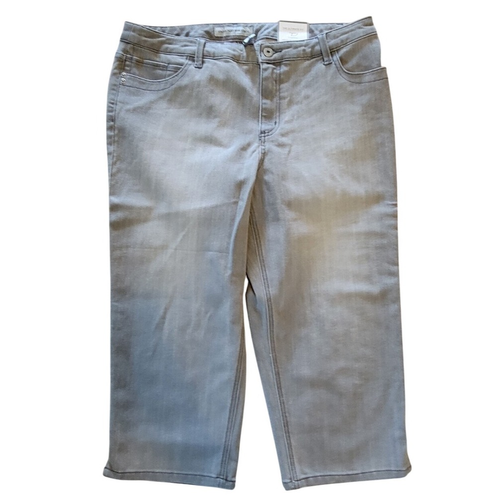 Chico's 3 Platinum Crop Jeans Size‎ 3  XL Almost Famous Gray NWT RV $89